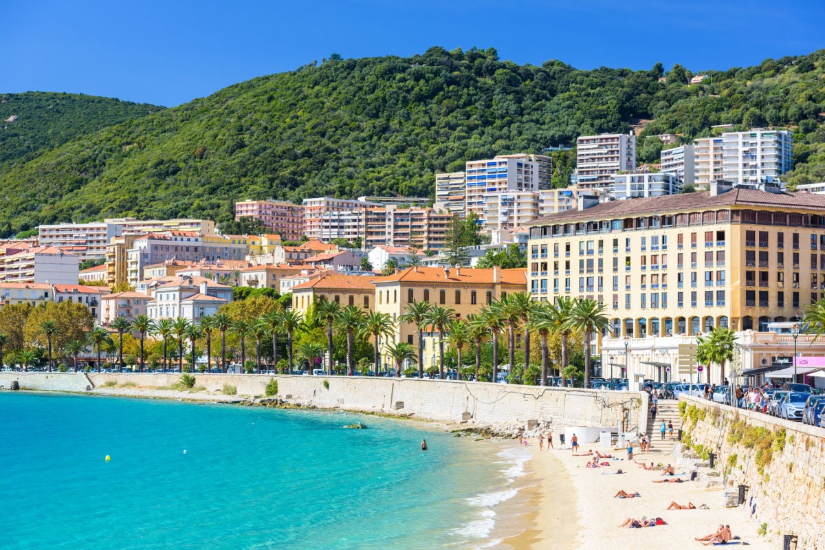 Town of Ajaccio on the west coast of Corsica