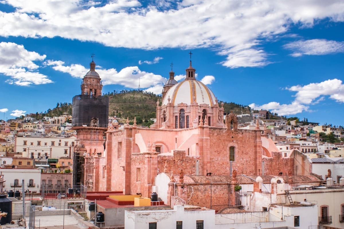 Stone Built Church In Zacatecas, Mexico